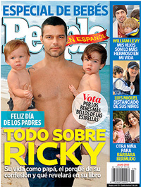 Ricky Martin con sus hijos y el novio