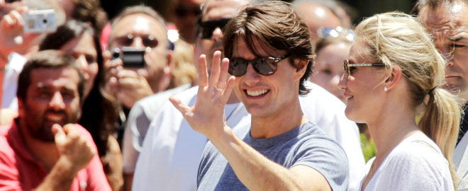 Tom cruise y cameron diaz promocionan dia y noche en sevilla