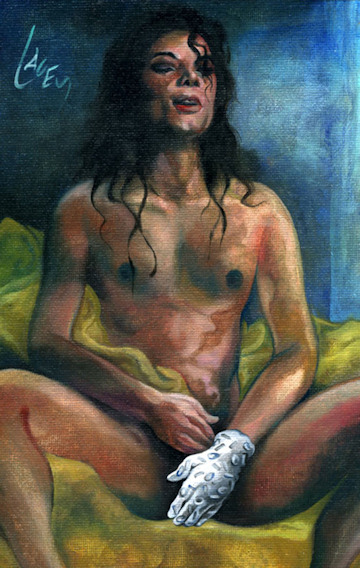 Pintura de michael jackson desnudo