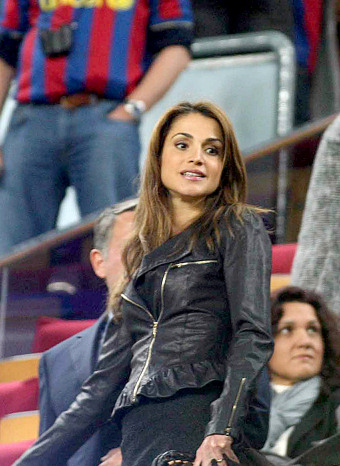 Rania de Jordania en el Camp Nou