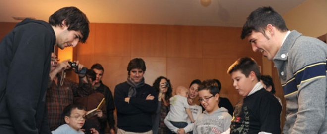David Villa y Ricky Rubio
