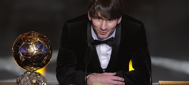 Leo Messi da las gracias por el FIFA Balón de Oro 2011