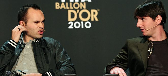 Andrés Iniesta se enfrenta con Leo Messi por el Premio Laureus 2011 al mejor deportista