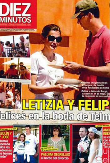 Letizia, muy feliz junto al Príncipe en la otra boda de su hermana Telma Ortiz