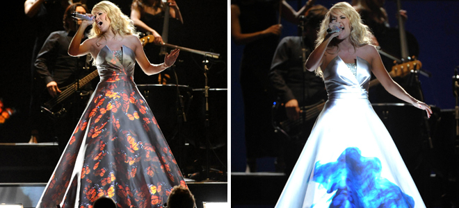 Carrie Underwood y su vestido cambiante de los Grammy 2013