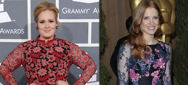 Adele y Jessica Chastain