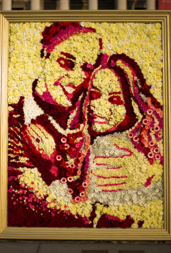 Los Duques de Cambridge en motivos florales.