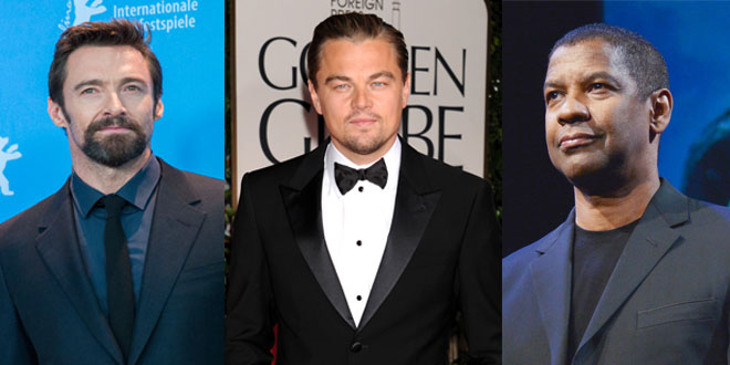 Hugh Jackman, Leonardo Di Caprio y Denzel Washington