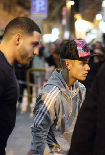 Primera foto de Justin Bieber en Madrid.