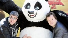 Jack Black y Florentino Fernández, haciendo el panda en el Zoo de Madrid
