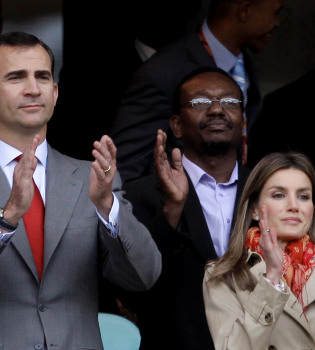 Los Príncipes de Asturias con la selección española en Sudáfrica