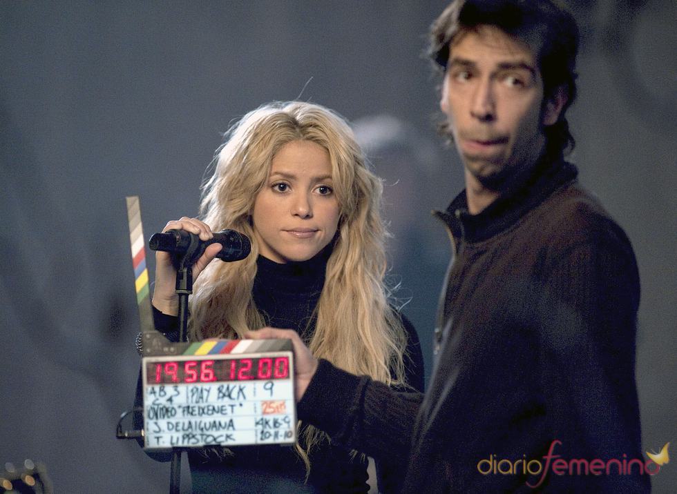 Shakira en el rodaje en Barcelona del anuncio de Freixenet