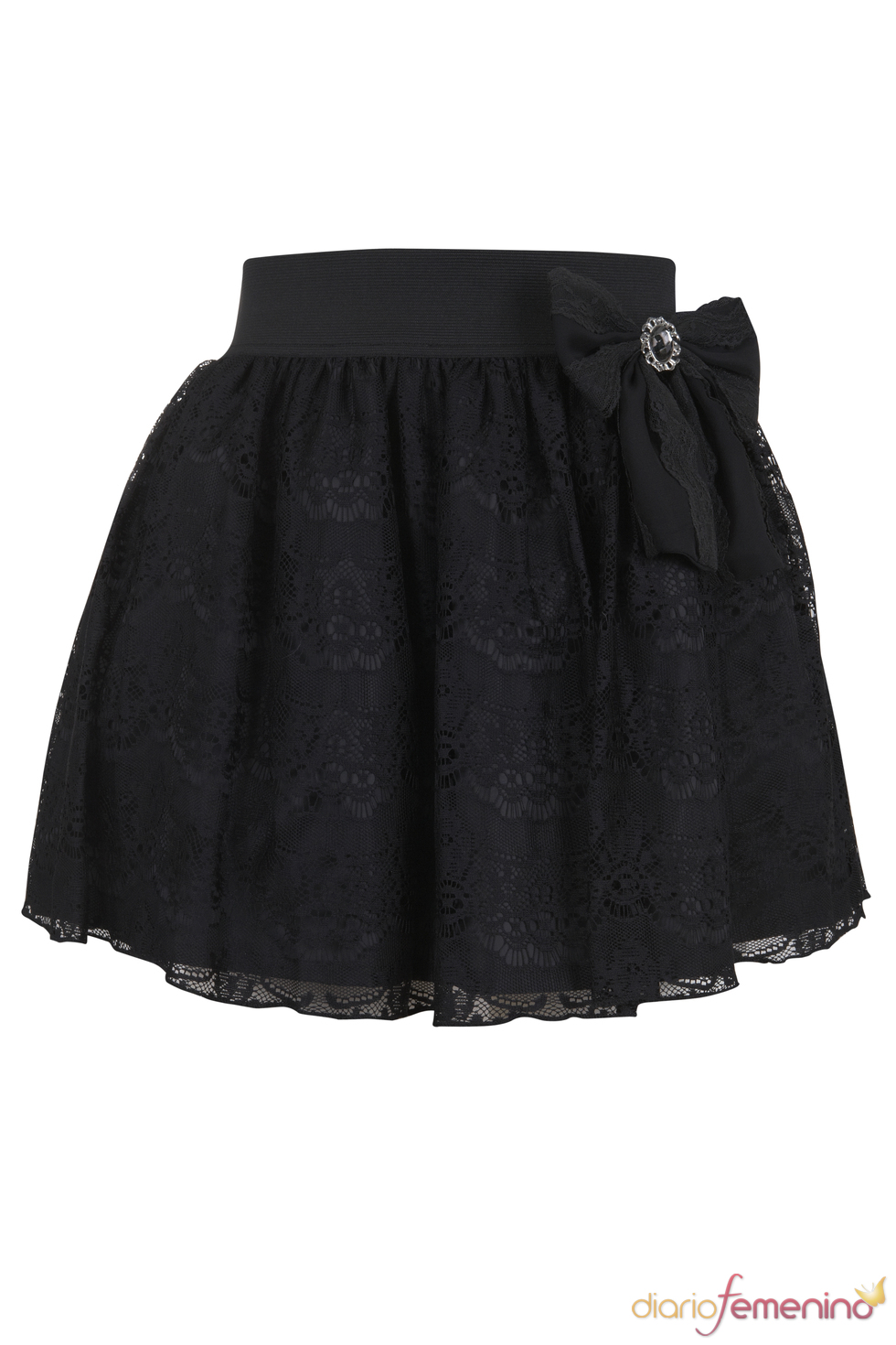 Falda con lazo lateral de Blanco