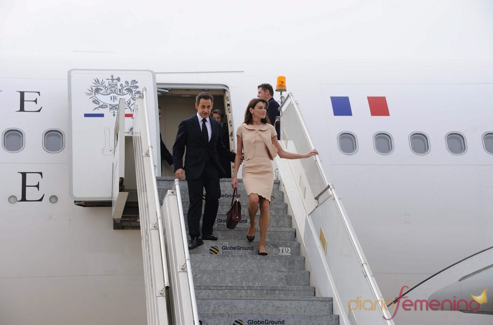 Carla Bruni y Nicolás Sarkozy llegan a la India