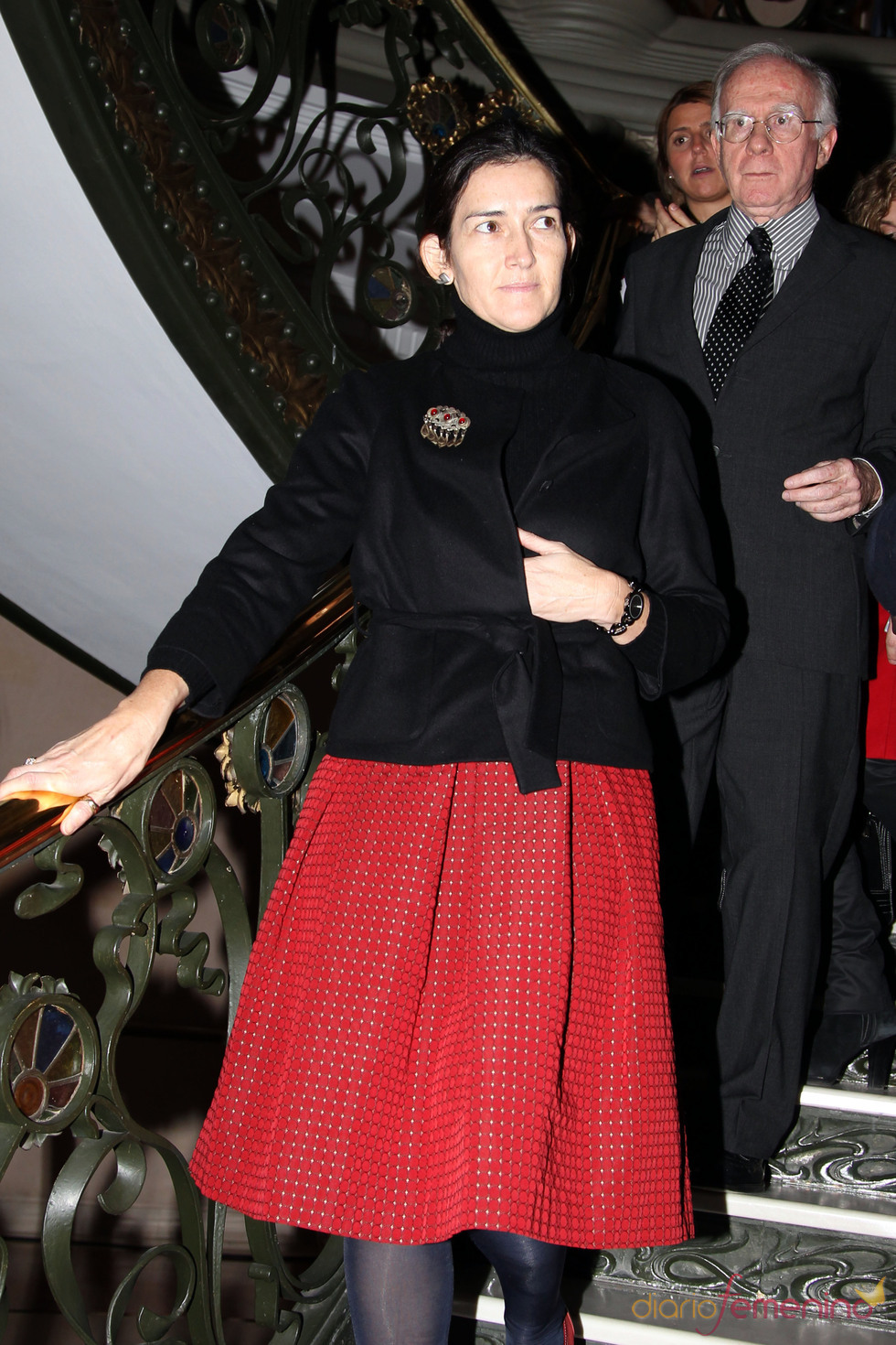 Ángeles González-Sinde en la capilla ardiente de Enrique Morente