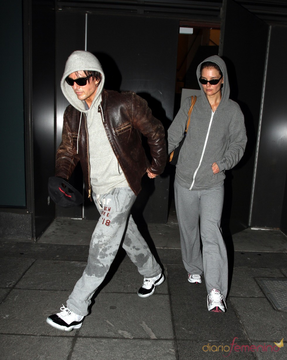 Katie Holmes y Tom Cruise salen juntos del gimnasio