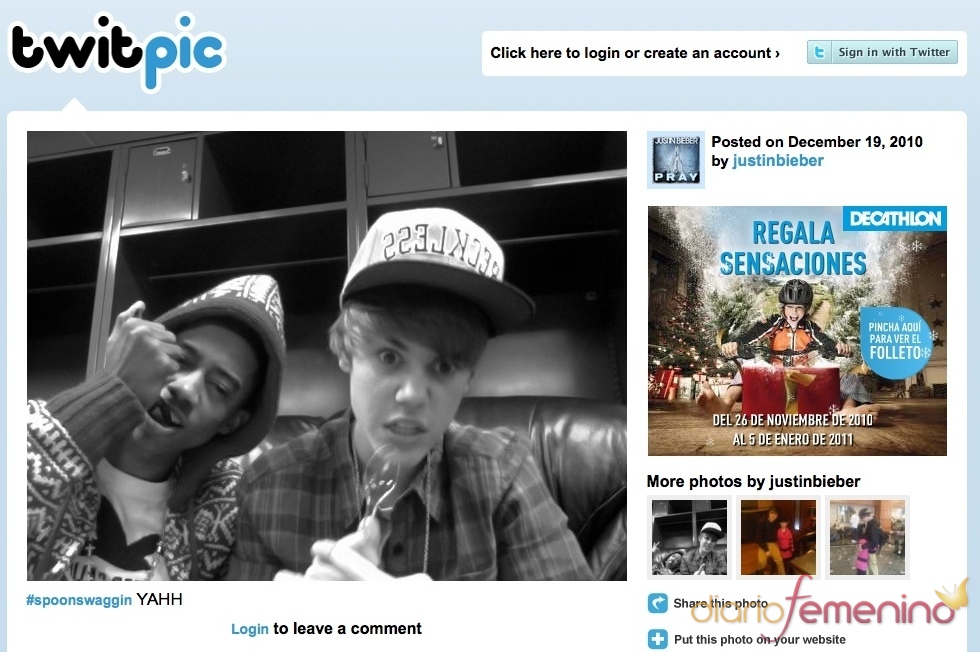 Justin Bieber de cachondeo en Twitter
