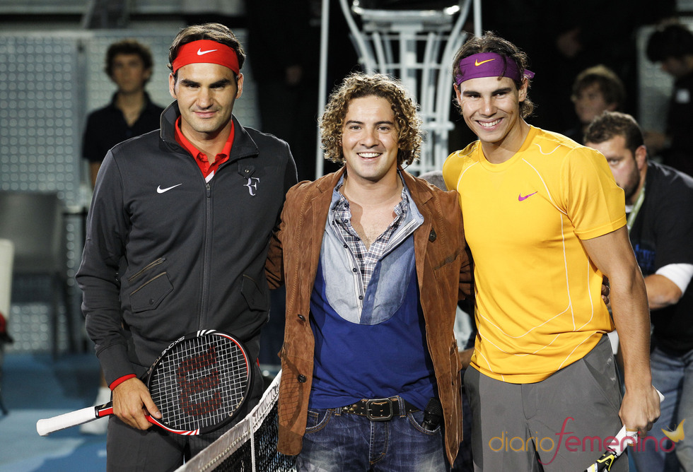 David Bisbal con Roger Federer y Rafa Nadal
