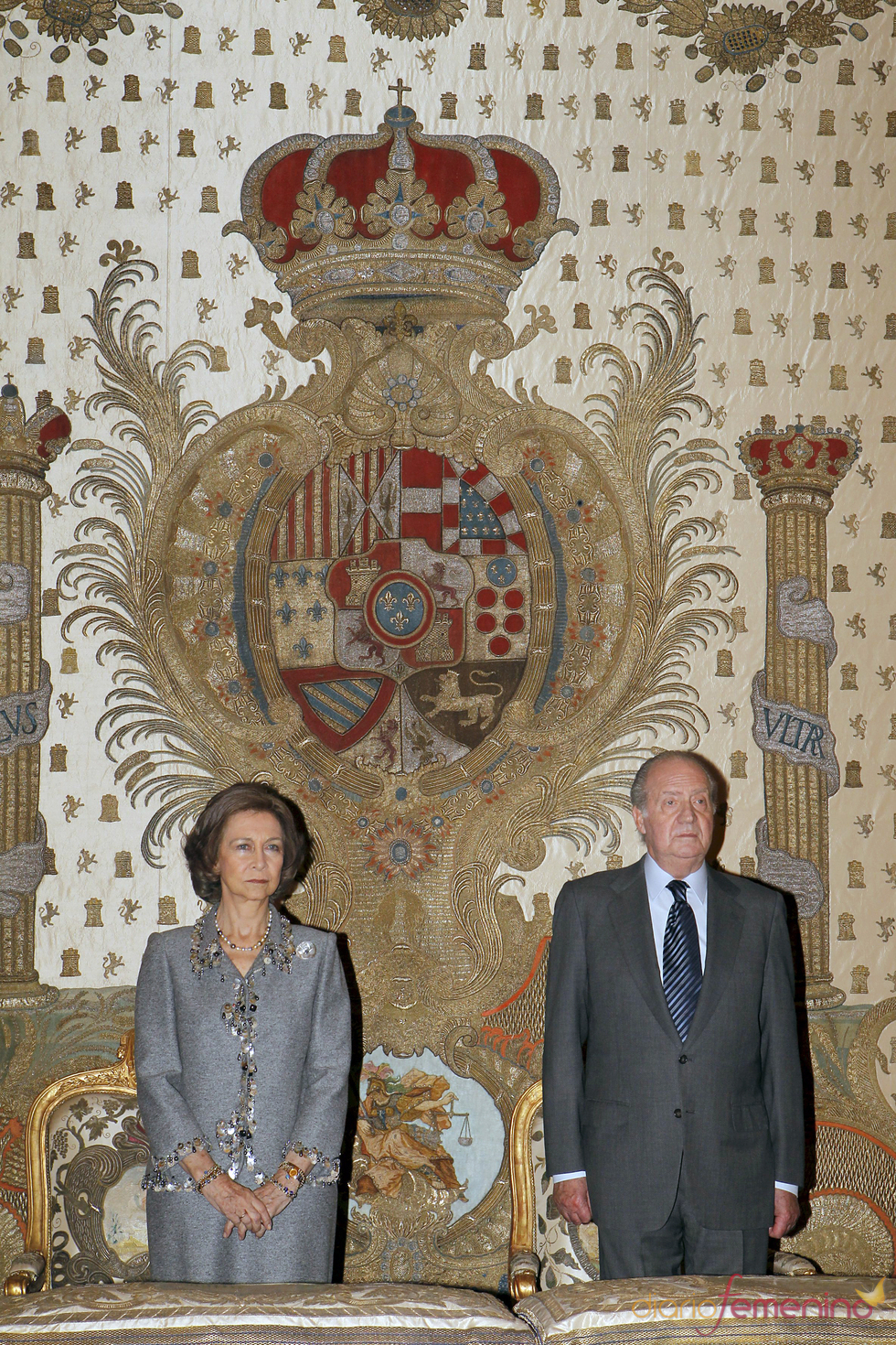 La Reina Sofía y el Rey Juan Carlos en el Palacio Real