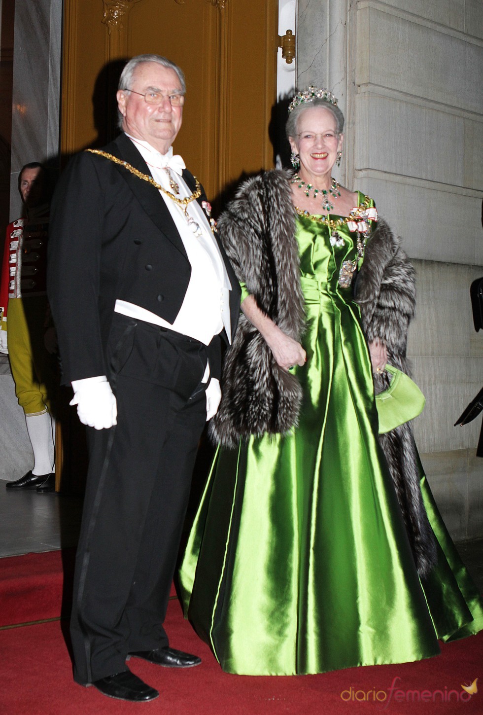 Margarita de Dinamarca y su esposo en la cena de gala de Año Nuevo