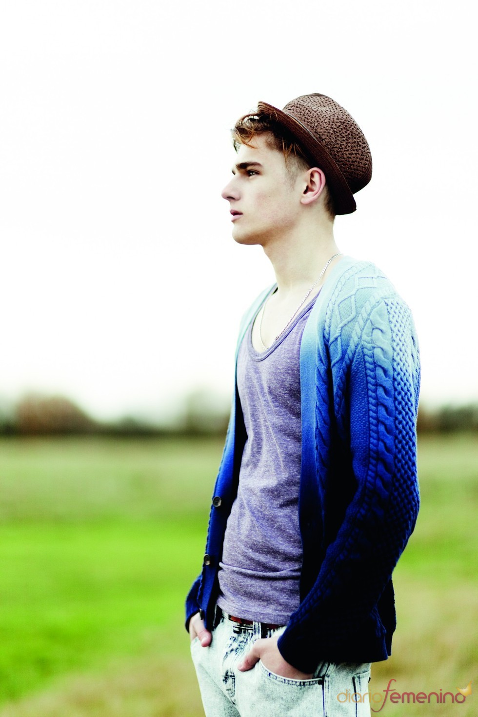 Cardigan punto en tonos azules p/v 2011 TopMan