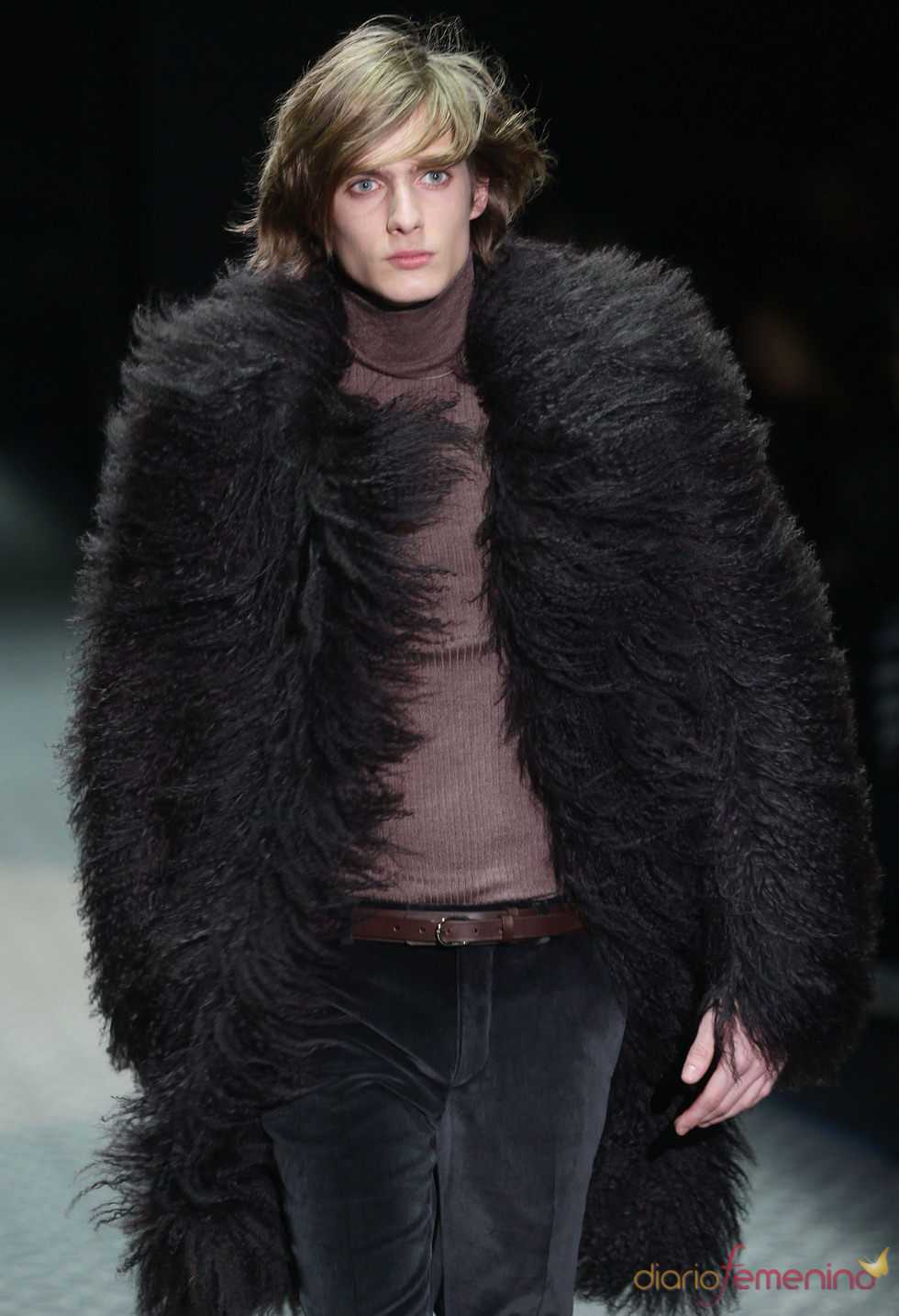 Espectacular abrigo de pieles de Gucci para la MFW A/W
