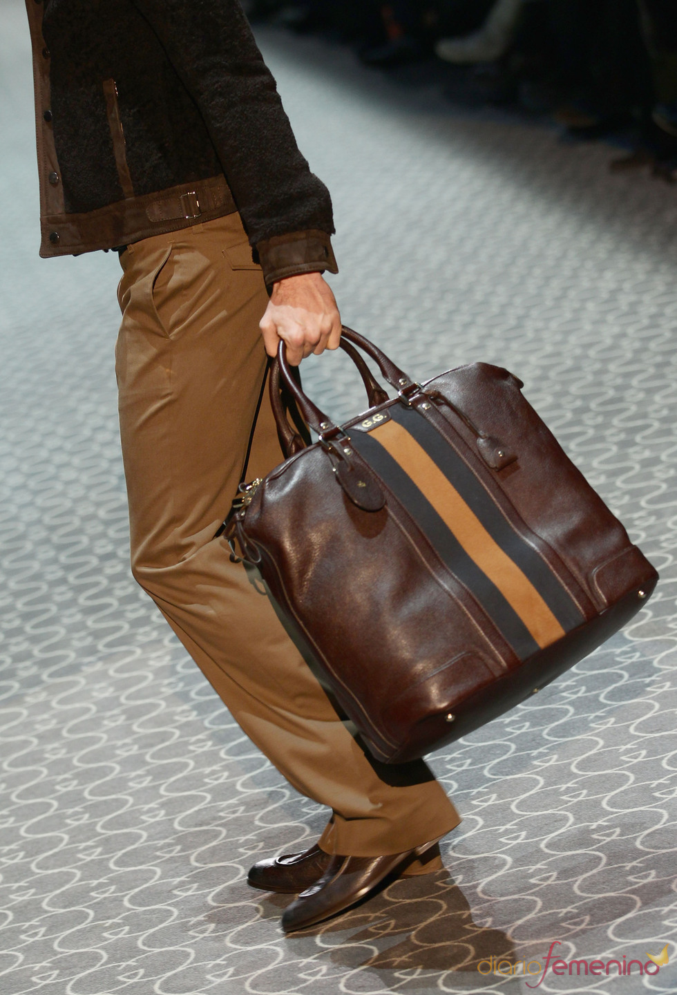 Bolso en marron y camel de Gucci en la MFW A/W