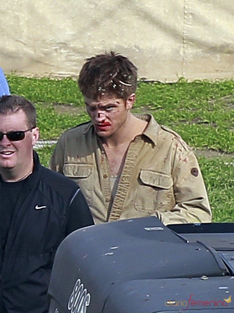 Robert Pattinson durante el rodaje de 'Water for elephants'