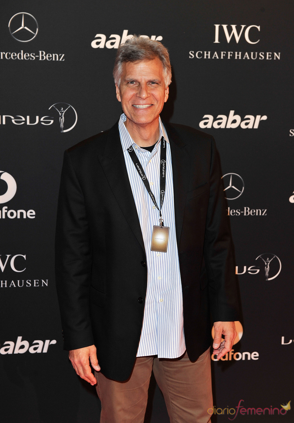 El nadador olímpico Mark Spitz en la Laureus Welcome Party