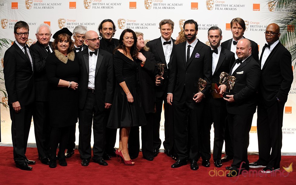 Miembros de la película ganadora 'El discurso del Rey'. Bafta 2011