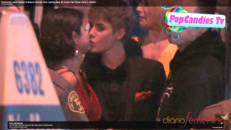 El beso de Justin Bieber y Selena Gómez