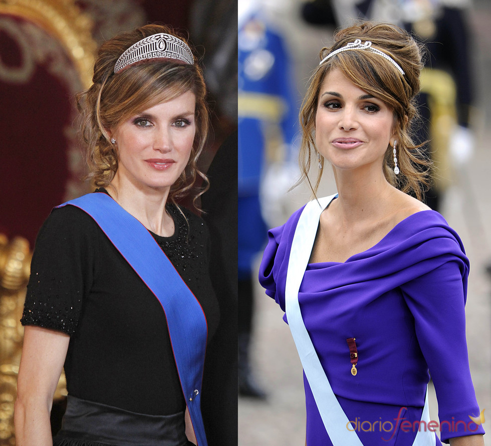 Rania de Jordania y la Princesa Letizia vestidas de gala