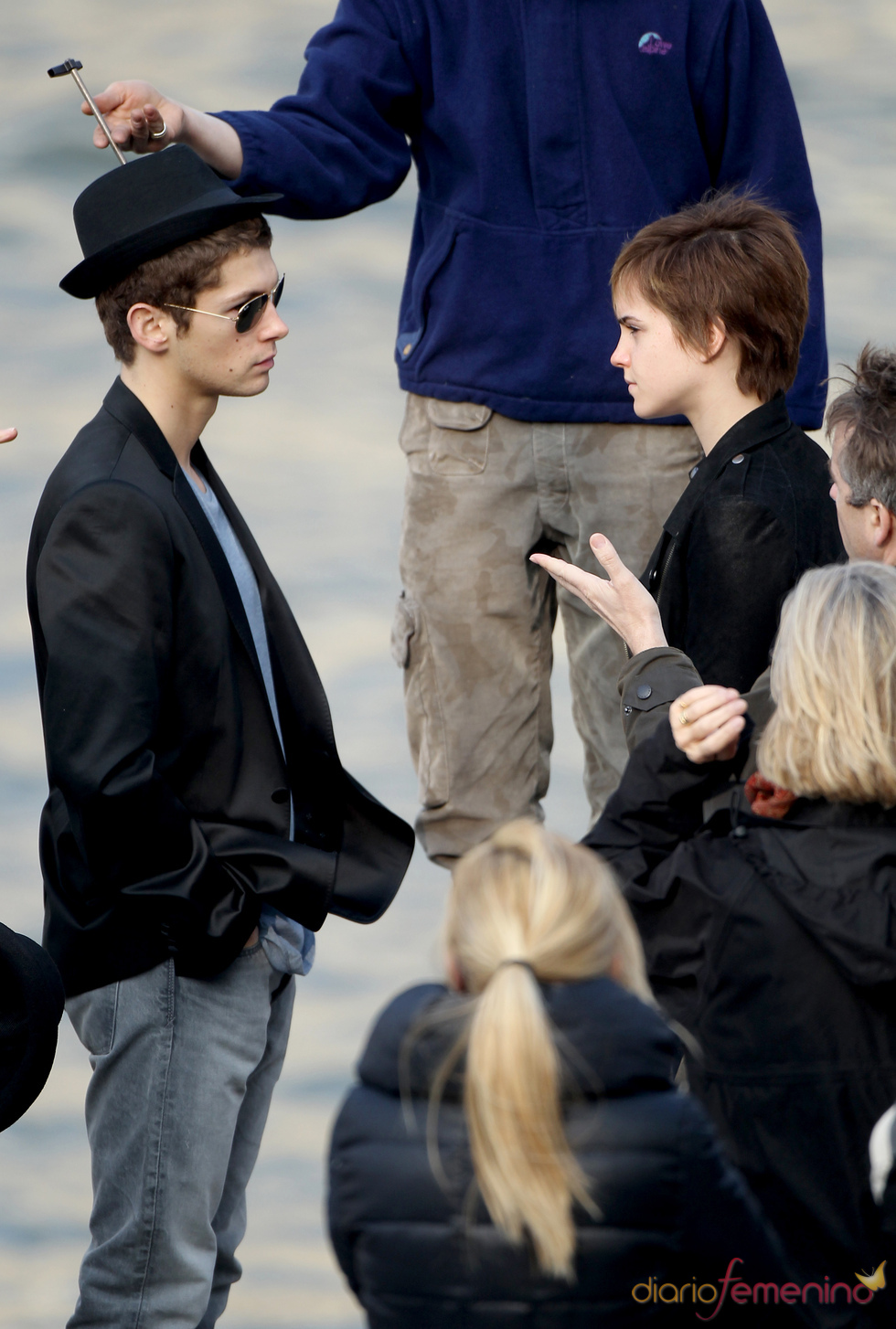 Emma Watson durante los ensayos del anuncio de Lancome