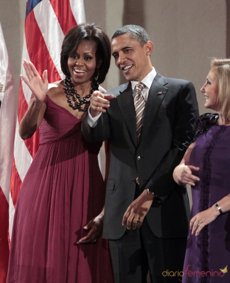 Barack Obama y Michelle Obama acuden a una cena oficial en Chile