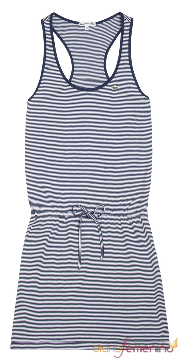 Vestido a rayas estilo marinero de Lacoste
