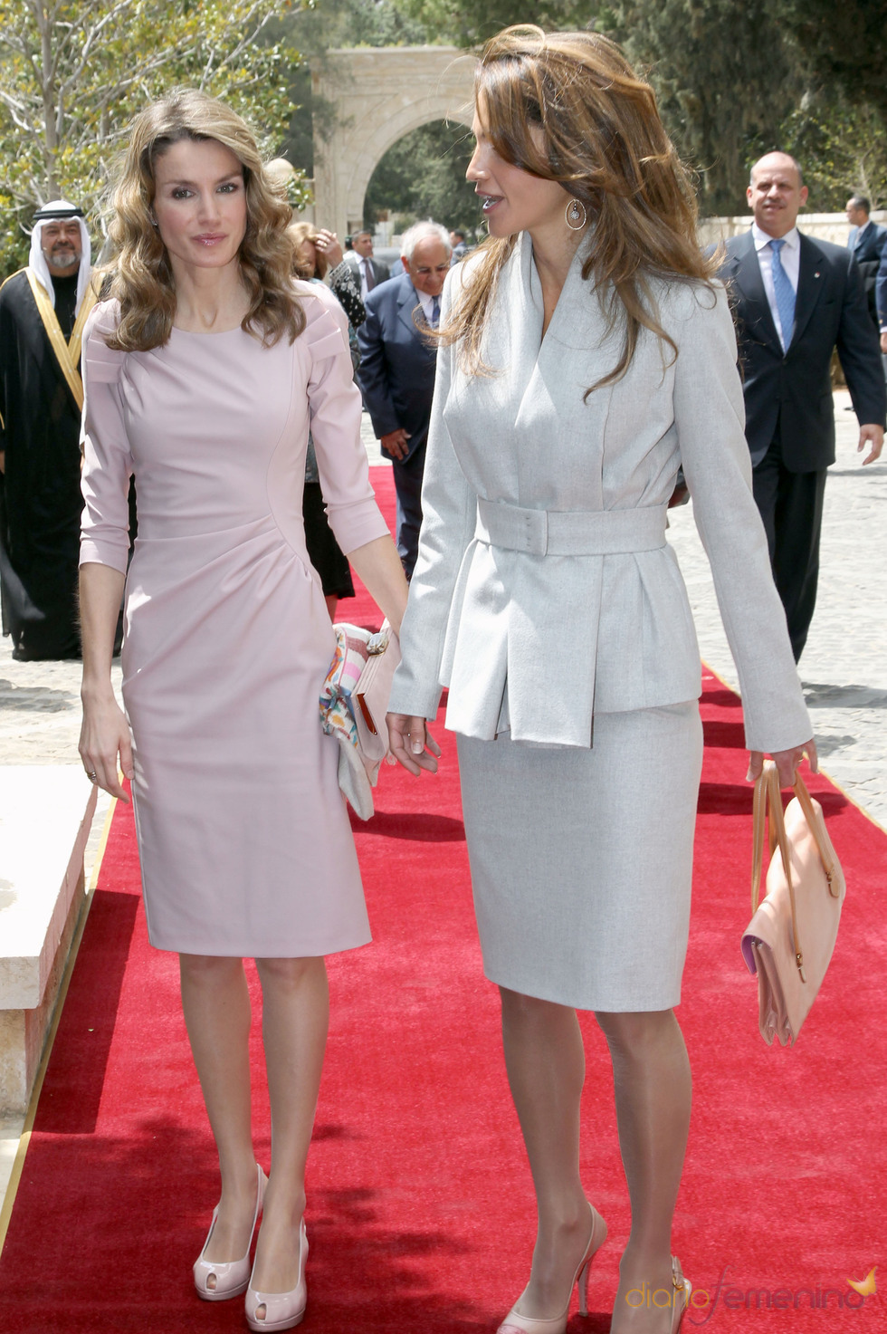 Rania de Jordania recibe a la Princesa Letizia