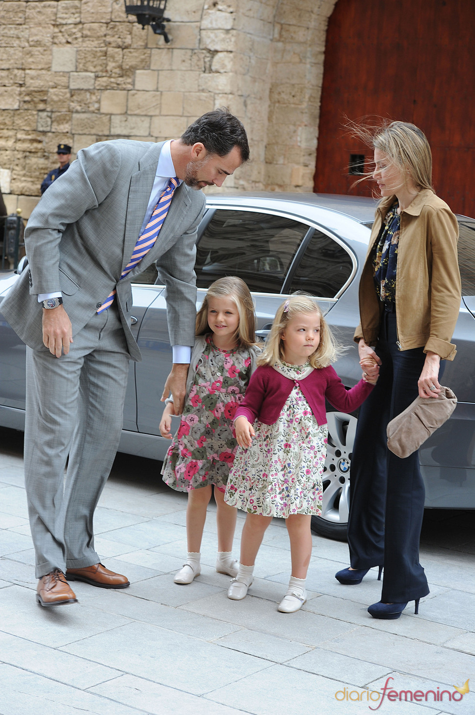 Los Príncipes de Asturias y las infantitas a su llegada a la Catedral de Mallorca