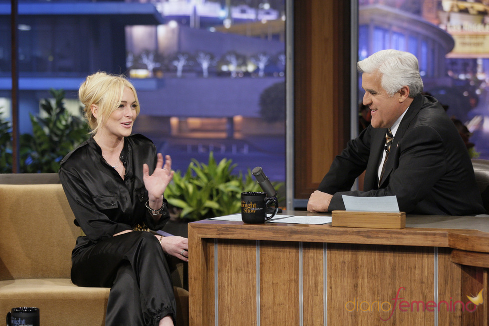 Lindsay Lohan hablando con Jay Leno