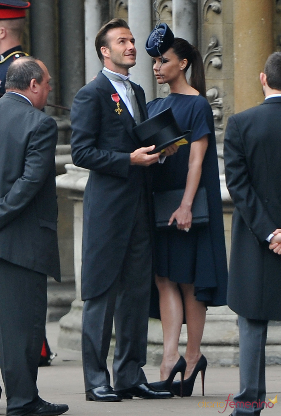 David Beckham y Victoria Beckham a su llegada a la Boda Real de Inglaterra