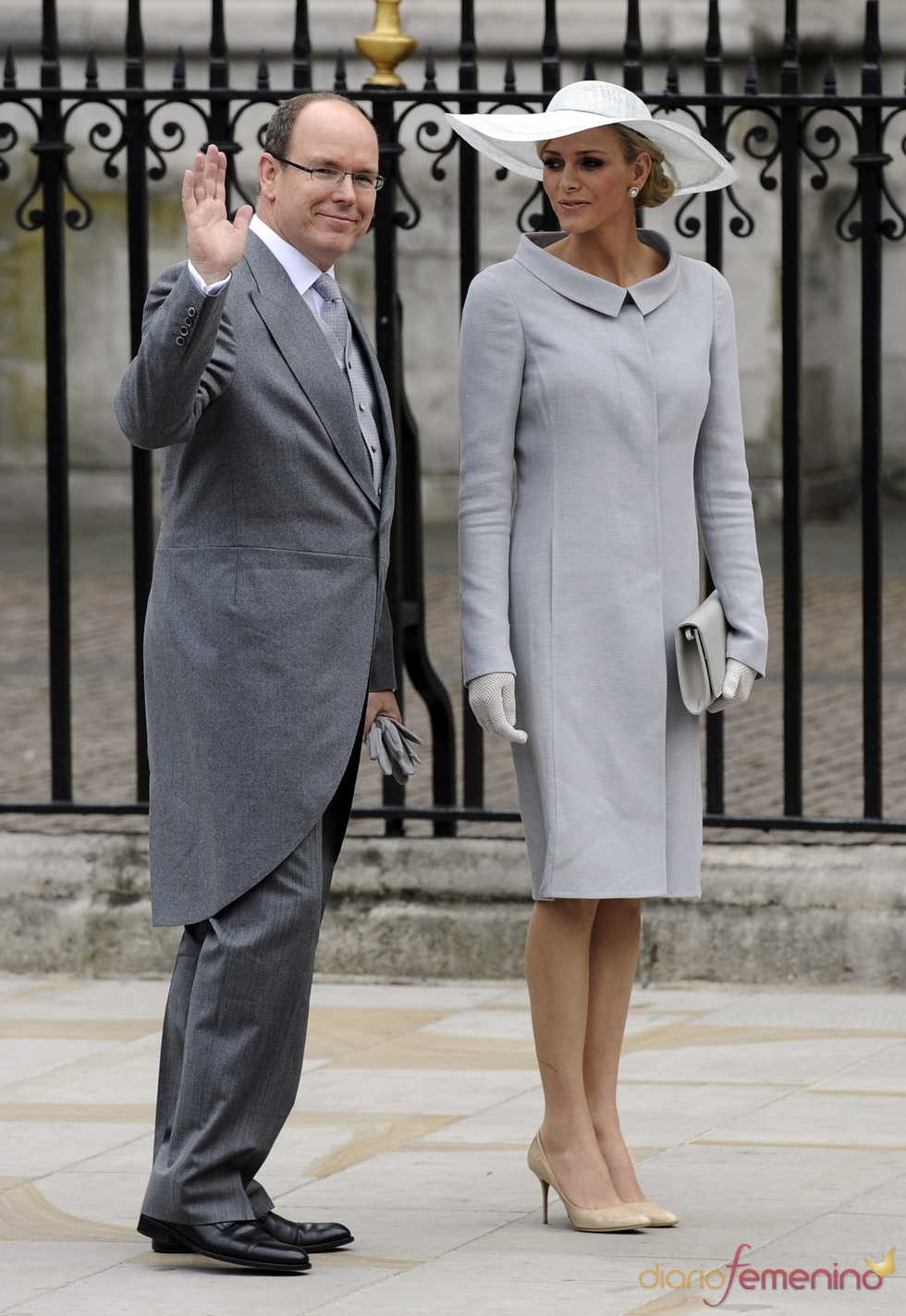 Alberto de Mónaco y su prometida Charlene Wittstock en la Boda Real de Inglaterra