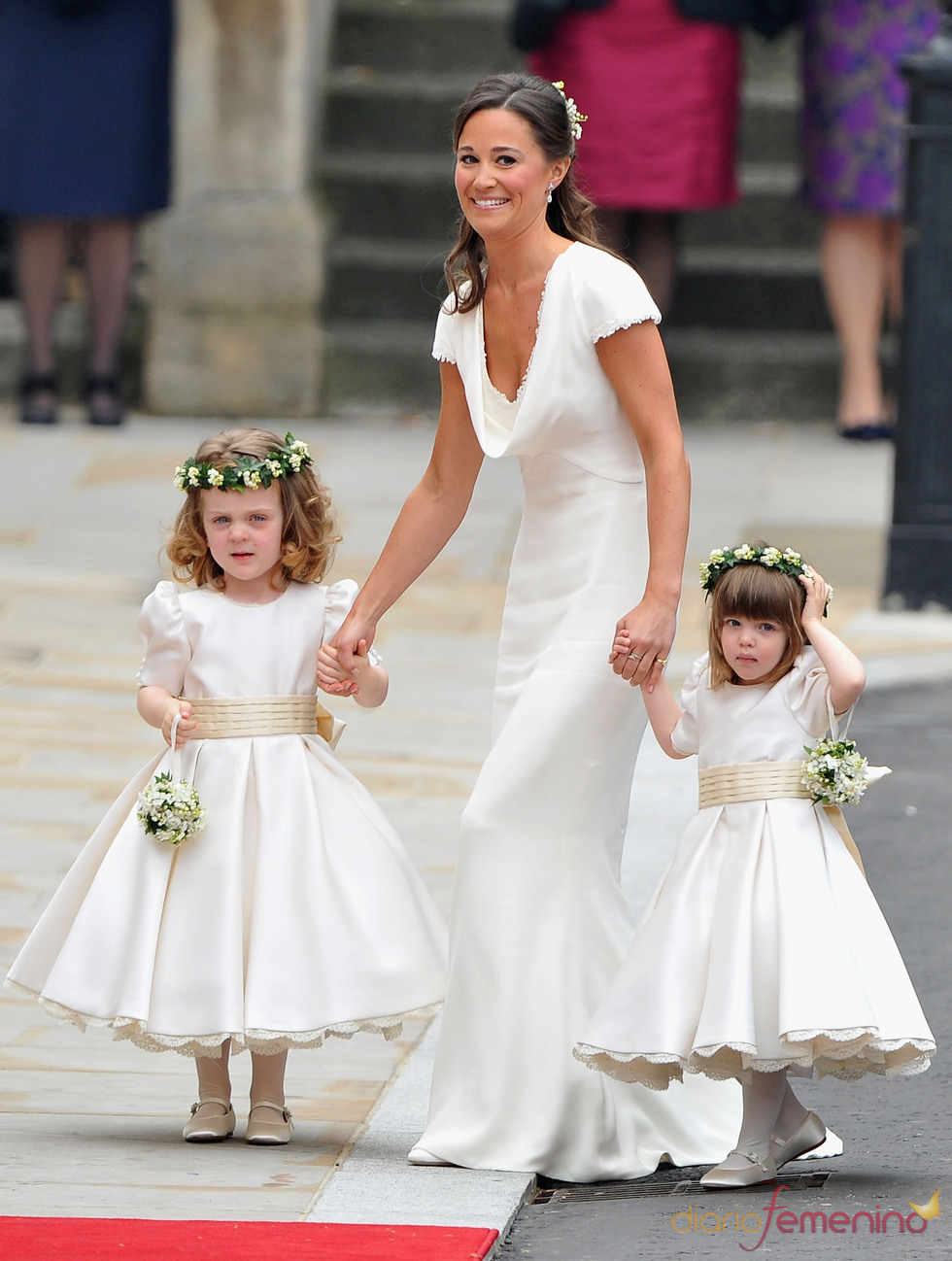 Pippa Middleton, la hermana de la novia, a su llegada a la Abadía de Westminster