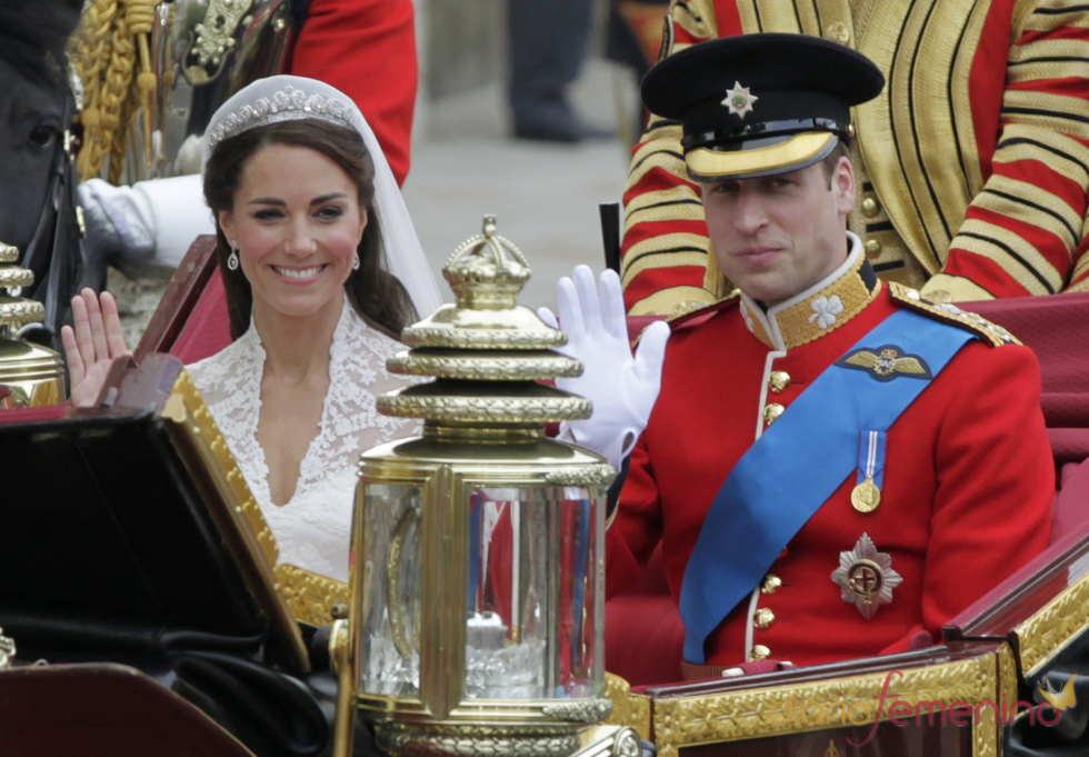 Guillermo de Inglaterra y Kate Middleton como marido y mujer