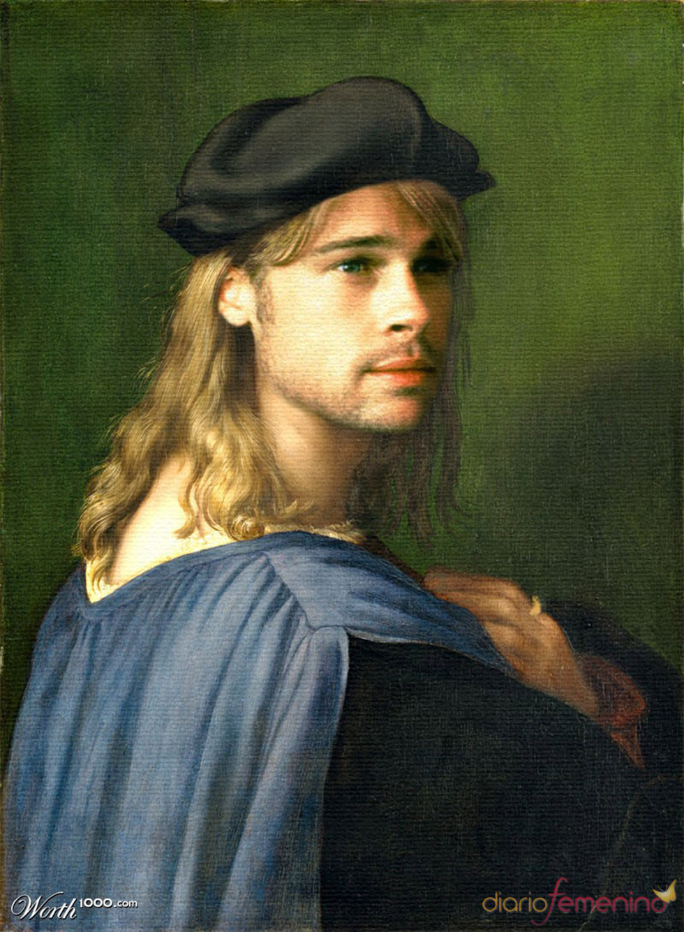 Brad Pitt convertido en arte clásico en Worth1000.com