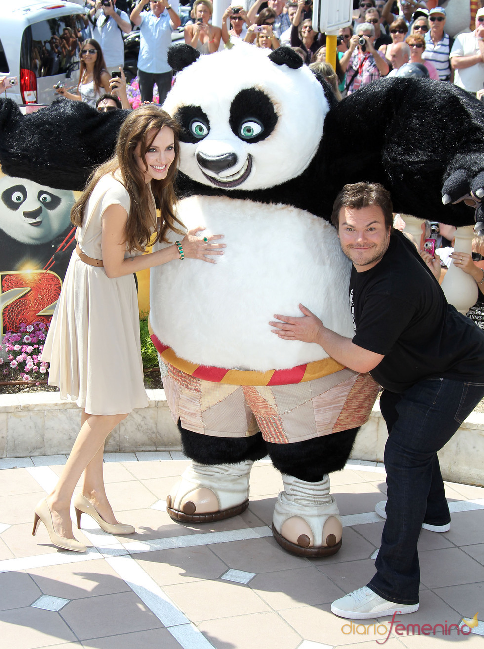 Angelina Jolie y Jack Black en Cannes con 'Kung Fu Panda 2'