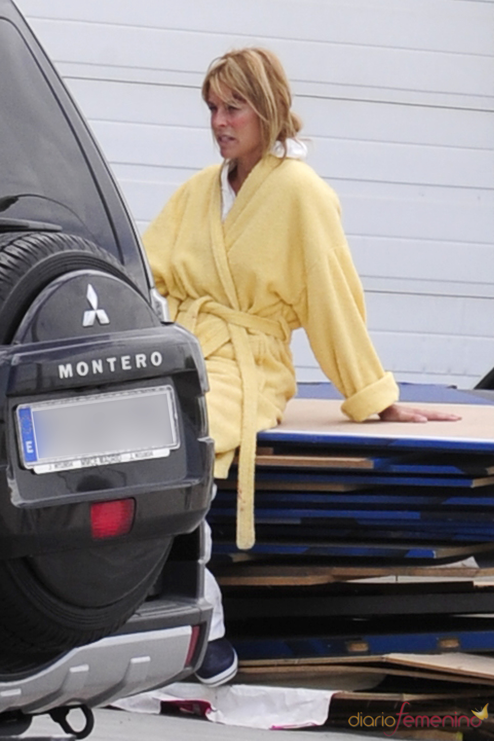 Belén Rueda en un descanso del rodaje de 'El Barco'