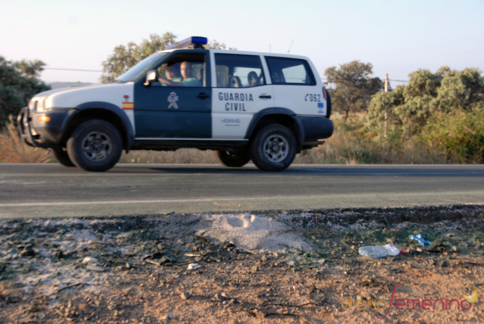 La Guardia Civil acude al lugar del accidente de Ortega Cano