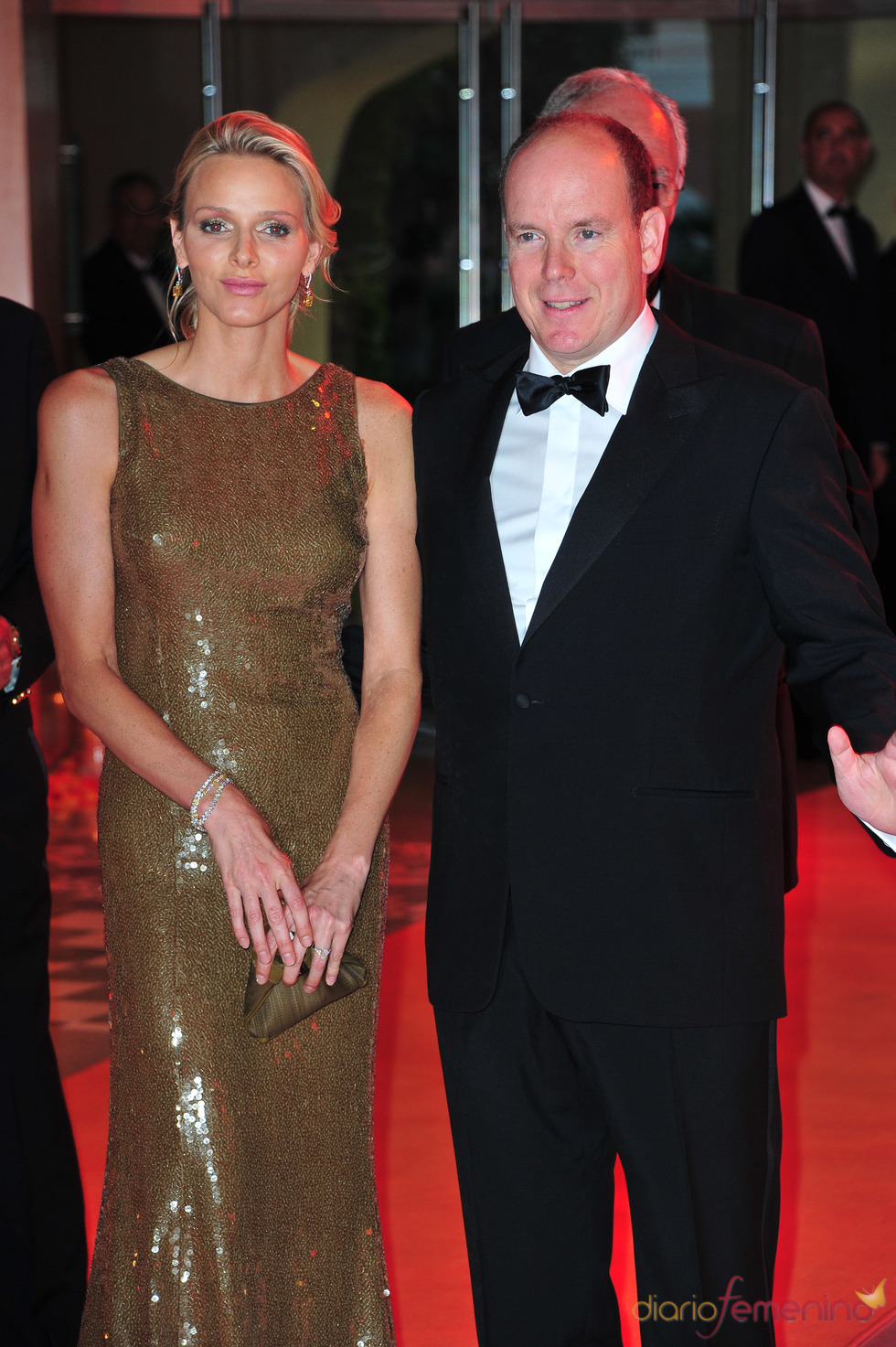 Alberto de Mónaco y Charlene Wittstock en la gala del Gran Premio de Fórmula 1