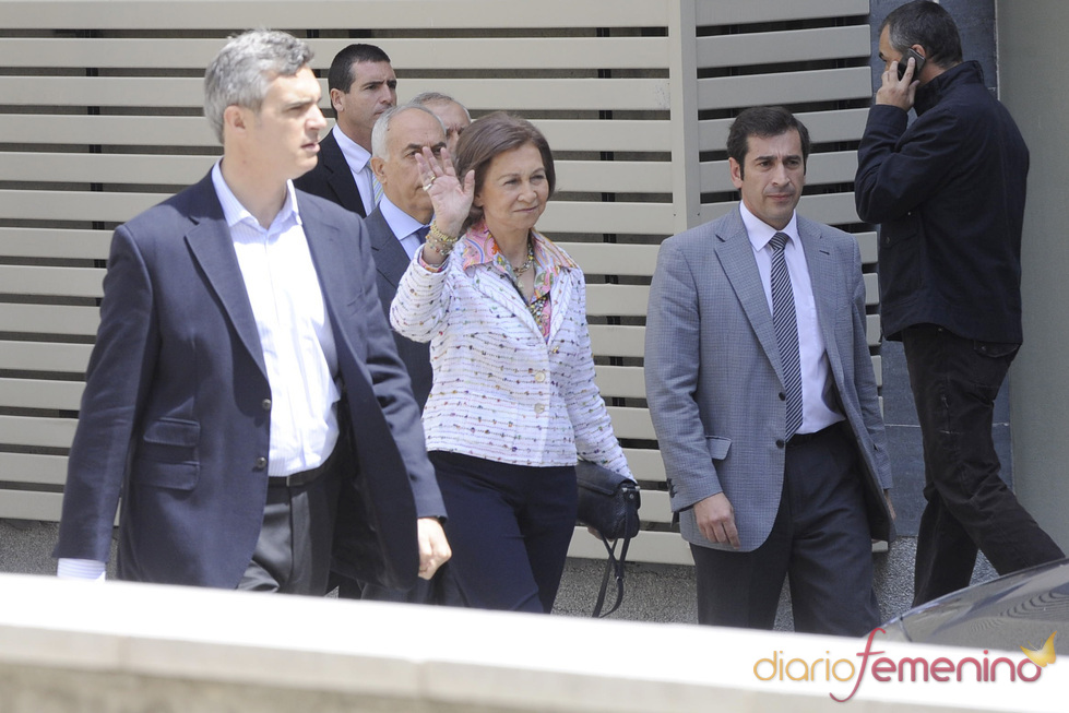 La Reina Sofía visita al Rey tras su operación de rodilla derecha