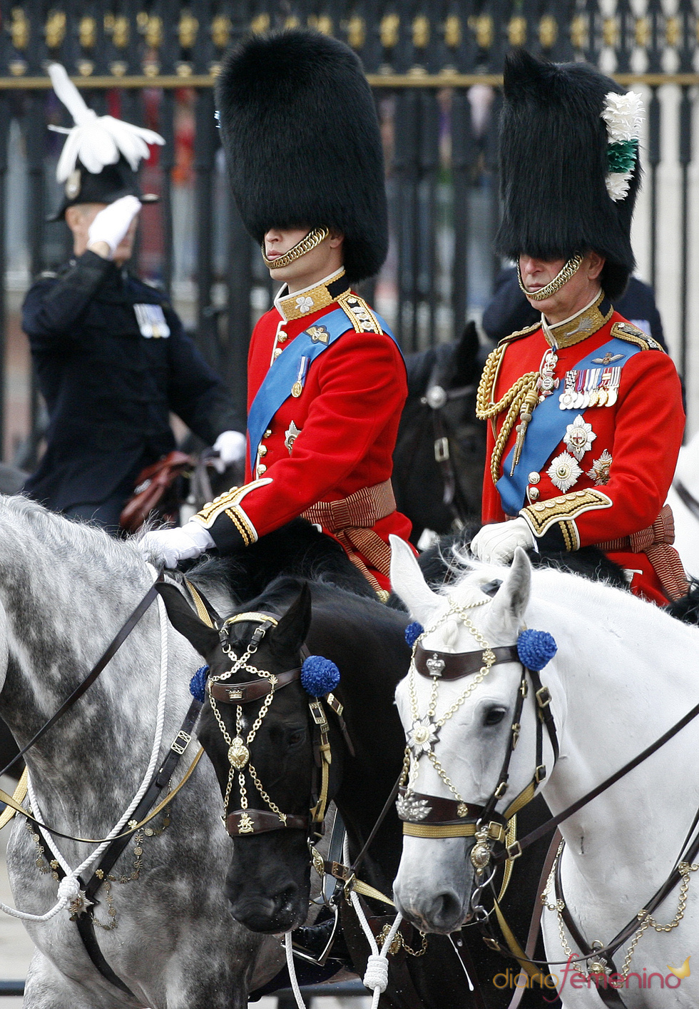 El príncipe Carlos y Guillermo, a caballo en el 'Trooping the Color' 2011