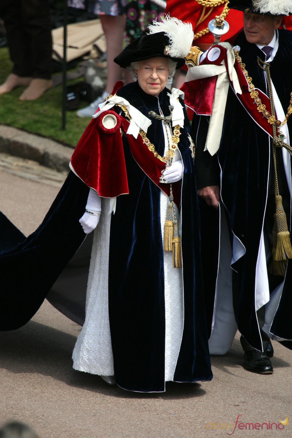 La reina Isabel II en la Procesión de la Orden de la Jarretera